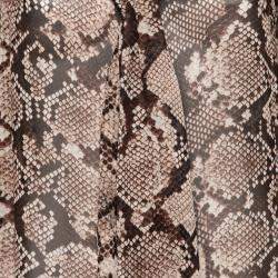 Altuzarra Brown Python Print Chiffon Bow Tie Detail Blouse S 