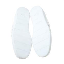 Pre Owned Aquazzura White Leather The A Lace Up Low Top Sneaker Size 40