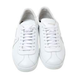 Pre Owned Aquazzura White Leather The A Lace Up Low Top Sneaker Size 40