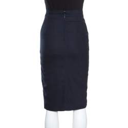 Pre Owned Altuzarra Navy Blue Wool Blend Stretch Faun Pencil Skirt S