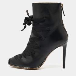 Altuzarra Black Leather Ankle Boots Size 39