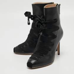 Altuzarra Black Leather Ankle Boots Size 39