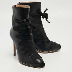 Altuzarra Black Leather Ankle Boots Size 39