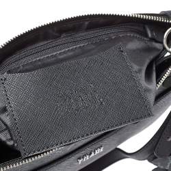 Pre Owned Alivero Martini 1A Classe Black Geo Print Coated Canvas and Leather Zip Shoulder Bag