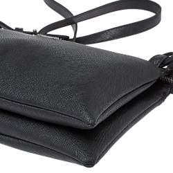 Pre Owned Alivero Martini 1A Classe Black Geo Print Coated Canvas and Leather Zip Shoulder Bag