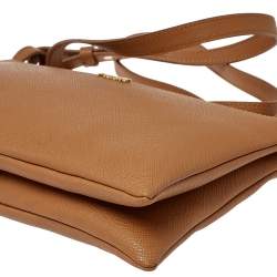 Pre Owned Alviero Martini 1A Classe Tan Geo Print Coated Canvas and Leather Zip Shoulder Bag