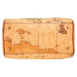 Pre Owned Alviero Martini Beige Coated Canvas Geo Classic Satchel