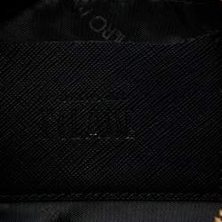 Pre Owned Alviero Martini 1A Classe Dark Blue Geo Print Velvet and Leather Shoulder Bag