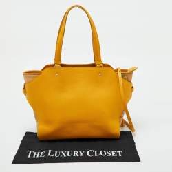 Alviero Martini 1A Classe Yellow Geo Print Coated Canvas and Leather Tote