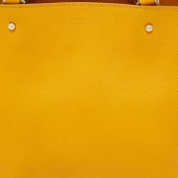 Alviero Martini 1A Classe Yellow Geo Print Coated Canvas and Leather Tote