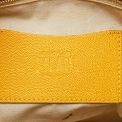 Alviero Martini 1A Classe Yellow Geo Print Coated Canvas and Leather Tote