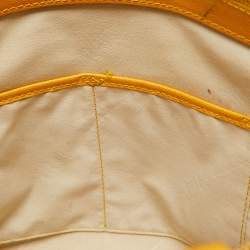 Alviero Martini 1A Classe Yellow Geo Print Coated Canvas and Leather Tote
