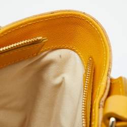 Alviero Martini 1A Classe Yellow Geo Print Coated Canvas and Leather Tote