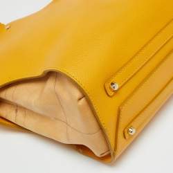 Alviero Martini 1A Classe Yellow Geo Print Coated Canvas and Leather Tote