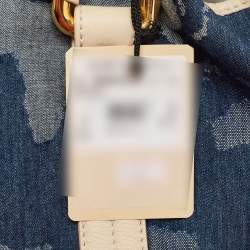 Pre Owned Alviero Martini 1A Classe Blue/Beige Denim and Leather Boston Bag