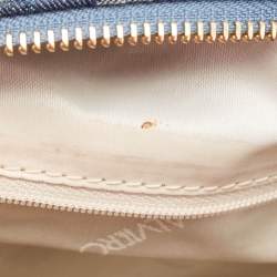 Pre Owned Alviero Martini 1A Classe Blue/Beige Denim and Leather Boston Bag