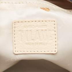 Pre Owned Alviero Martini 1A Classe Blue/Beige Denim and Leather Boston Bag