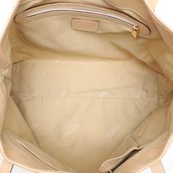 Pre Owned Alviero Martini 1A Classe White Geo Printed Coated Canvas and Leather Tote