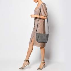 Alviero Martini 1A Classe Grey Coated Canvas and Leather Shoulder Bag