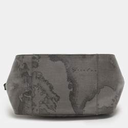 Alviero Martini 1A Classe Grey Coated Canvas and Leather Shoulder Bag