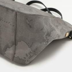 Alviero Martini 1A Classe Grey Coated Canvas and Leather Shoulder Bag
