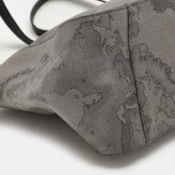 Alviero Martini 1A Classe Grey Coated Canvas and Leather Shoulder Bag