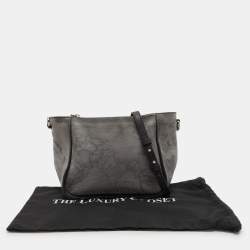 Alviero Martini 1A Classe Grey Coated Canvas and Leather Shoulder Bag