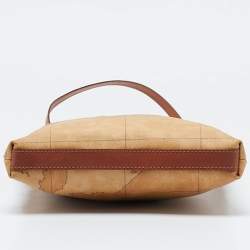 Alviero Martini 1A Classe Tan Geo Printed Coated Canvas Crossbody Bag