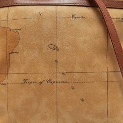 Alviero Martini 1A Classe Tan Geo Printed Coated Canvas Crossbody Bag