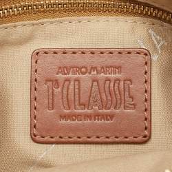 Alviero Martini 1A Classe Tan Geo Printed Coated Canvas Crossbody Bag