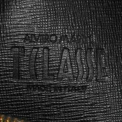 Alviero Martini 1A Classe Black Coated Canvas and Leather Satchel