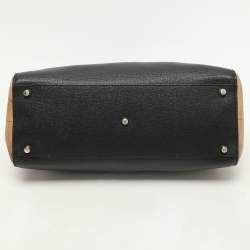 Alviero Martini 1A Classe Black Coated Canvas and Leather Satchel