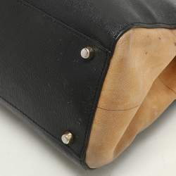 Alviero Martini 1A Classe Black Coated Canvas and Leather Satchel