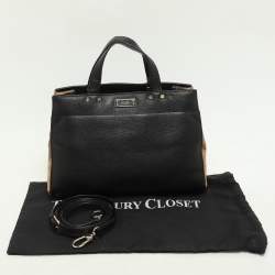 Alviero Martini 1A Classe Black Coated Canvas and Leather Satchel
