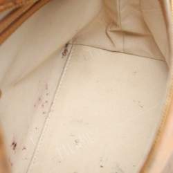 Alviero Martini 1A Classe Tan Geo Canvas and Python Embossed Leather Top Handle Bag