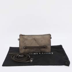 Pre Owned Alviero Martini 1A Classe Beige Coated Canvas Clutch