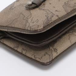 Pre Owned Alviero Martini 1A Classe Beige Coated Canvas Clutch