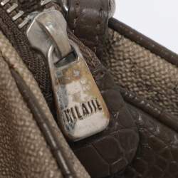 Pre Owned Alviero Martini 1A Classe Beige Coated Canvas Clutch