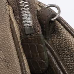 Pre Owned Alviero Martini 1A Classe Beige Coated Canvas Clutch