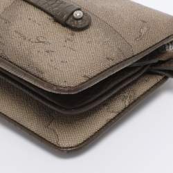 Pre Owned Alviero Martini 1A Classe Beige Coated Canvas Clutch