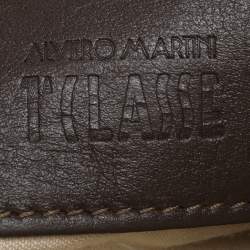 Pre Owned Alviero Martini 1A Classe Beige Coated Canvas Clutch