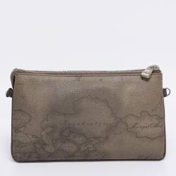 Pre Owned Alviero Martini 1A Classe Beige Coated Canvas Clutch