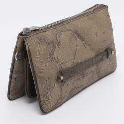 Pre Owned Alviero Martini 1A Classe Beige Coated Canvas Clutch