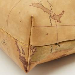 مملوكة مسبقًا حقيبة توتس الفييرو مارتيني 1ايه كلاس جلد و كانفاس مقوى مطبوع جغرافي بني فاتح