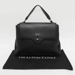 Pre Owned Alviero Martini 1A Classe Black Leather Top Handle Bag