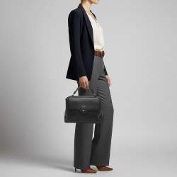 Pre Owned Alviero Martini 1A Classe Black Leather Top Handle Bag