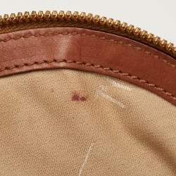 Pre Owned حقيبة ساتشيل الفييرو ماركيني 1A كلاسيه قماش مطلي وجلد بطبعة جغرافية بيج/بني