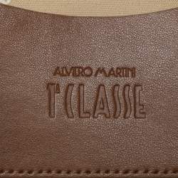 Pre Owned حقيبة يد أليفيرو مارتيني 1A كلاس بنقشة جيو بلون البيج/البني كانفاس مقوى وجلد