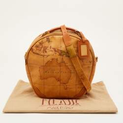 مملوكة مسبقًا حقيبة كروس دائرية الأفيرو مارتيني 1إيه كلاس قماش مطلي وجلد تان جيب