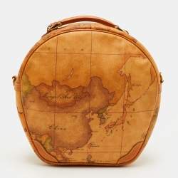 مملوكة مسبقًا حقيبة كروس دائرية الأفيرو مارتيني 1إيه كلاس قماش مطلي وجلد تان جيب